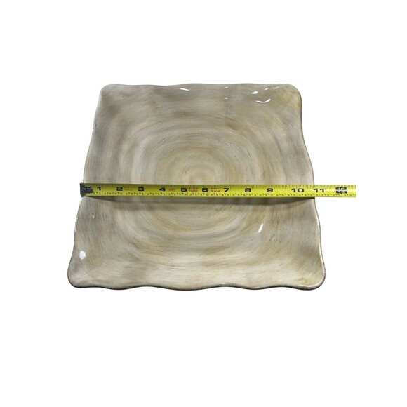 Tabletops Lifestyles Campagnolo Square Dinner Plate Hand Painted Beige 11 1/8" - Picture 2 of 7